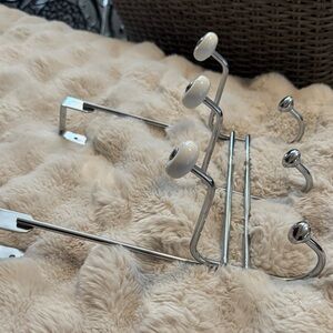 The Container Store White and Silver Wall Hooks